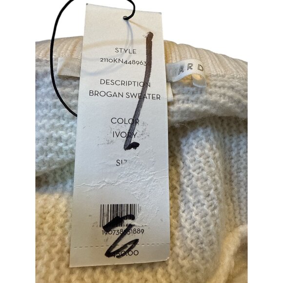 Veronica Beard Ivory Brogan Sweater XL Knit Pullover With Ribbed Collar NWT - Picture 6 of 9